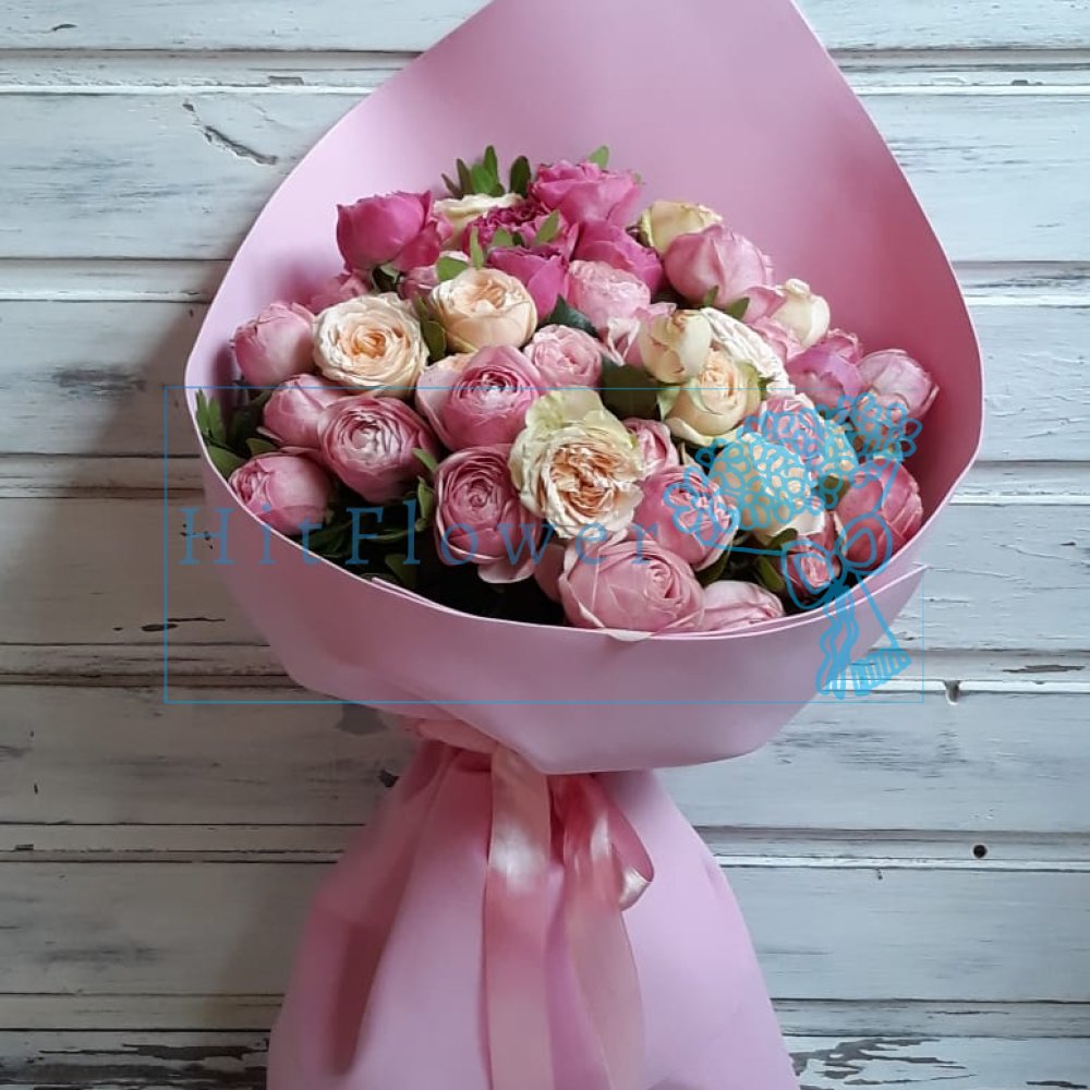 Букет цветов из: Розы и Альстромерии